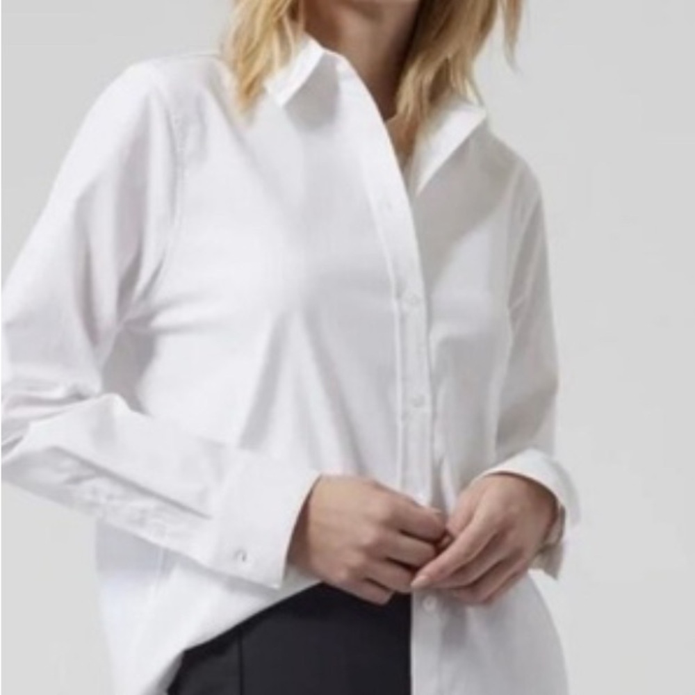 Athleta Classic White Button-Up Shirt NWOT - Picture 8 of 8